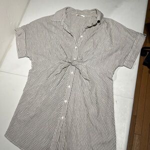 Cupshe Olive and White Swim Coverup with Relaxed Fit